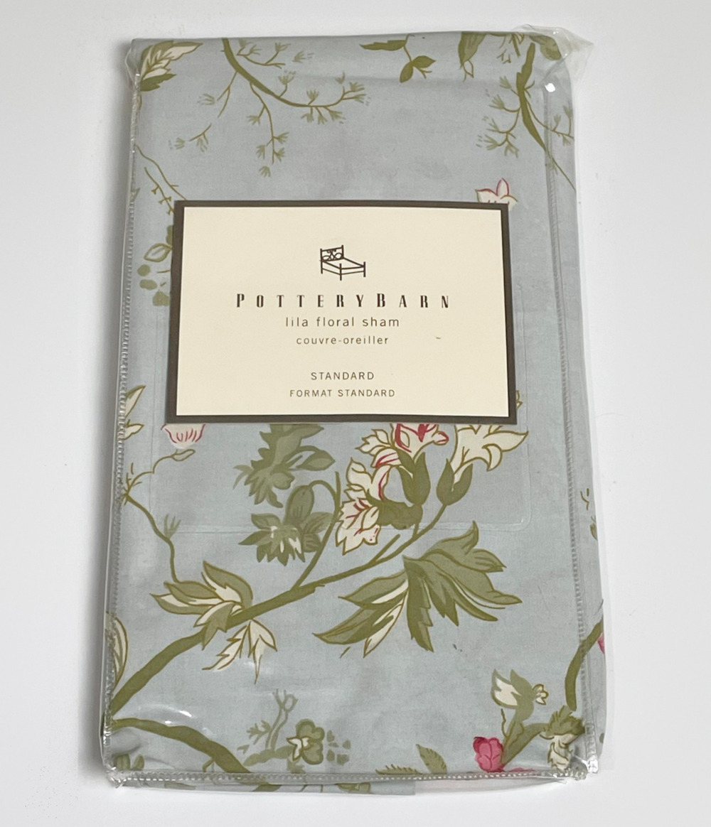 Vintage Pottery Barn Lila Floral Standard Pillow Sham